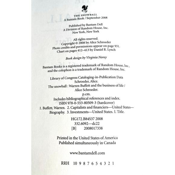 The Snowball Warren Buffett Biography by Alice Schroeder Hardcover 2008 Bantam - Picture 5 of 8